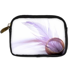 Ring Feather Marriage Pink Gold Digital Camera Leather Case by Amaryn4rt