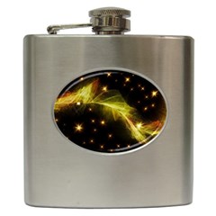 Particles Vibration Line Wave Hip Flask (6 Oz) by Amaryn4rt