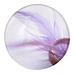 Ring Feather Marriage Pink Gold Round Glass Fridge Magnet (4 Pack) by Amaryn4rt