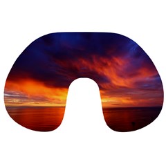 Sunset The Pacific Ocean Evening Travel Neck Pillow by Amaryn4rt