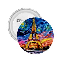 Eiffel Tower Starry Night Print Van Gogh 2 25  Buttons by Modalart