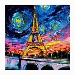 Eiffel Tower Starry Night Print Van Gogh Medium Glasses Cloth (2 Sides) by Modalart
