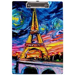 Eiffel Tower Starry Night Print Van Gogh A4 Acrylic Clipboard by Modalart