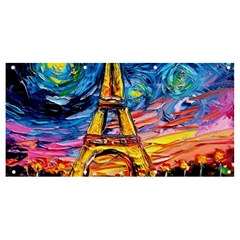 Eiffel Tower Starry Night Print Van Gogh Banner And Sign 8  X 4 