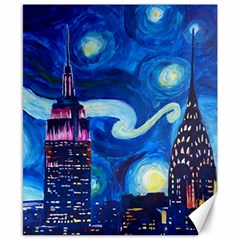 Starry Night In New York Van Gogh Manhattan Chrysler Building And Empire State Building Canvas 8  X 10  by Modalart