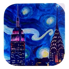 Starry Night In New York Van Gogh Manhattan Chrysler Building And Empire State Building Stacked Food Storage Container by Modalart