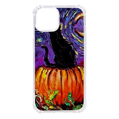 Halloween Art Starry Night Hallows Eve Black Cat Pumpkin Iphone 14 Tpu Uv Print Case by Modalart