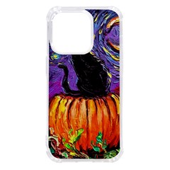 Halloween Art Starry Night Hallows Eve Black Cat Pumpkin Iphone 14 Pro Tpu Uv Print Case by Modalart