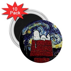 Cartoon Dog House Van Gogh 2.25  Magnets (10 pack) 