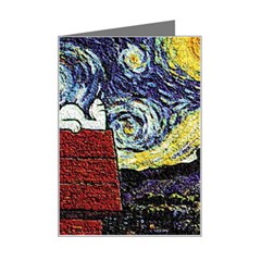 Cartoon Dog House Van Gogh Mini Greeting Card by Modalart