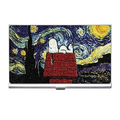 Cartoon Dog House Van Gogh Business Card Holder