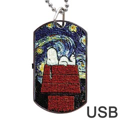 Cartoon Dog House Van Gogh Dog Tag Usb Flash (one Side) by Modalart