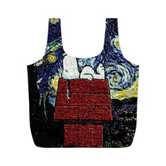 Cartoon Dog House Van Gogh Full Print Recycle Bag (M)