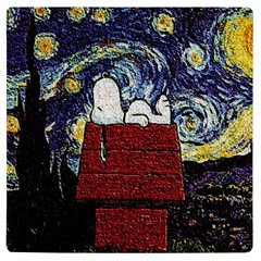 Cartoon Dog House Van Gogh Uv Print Square Tile Coaster  by Modalart