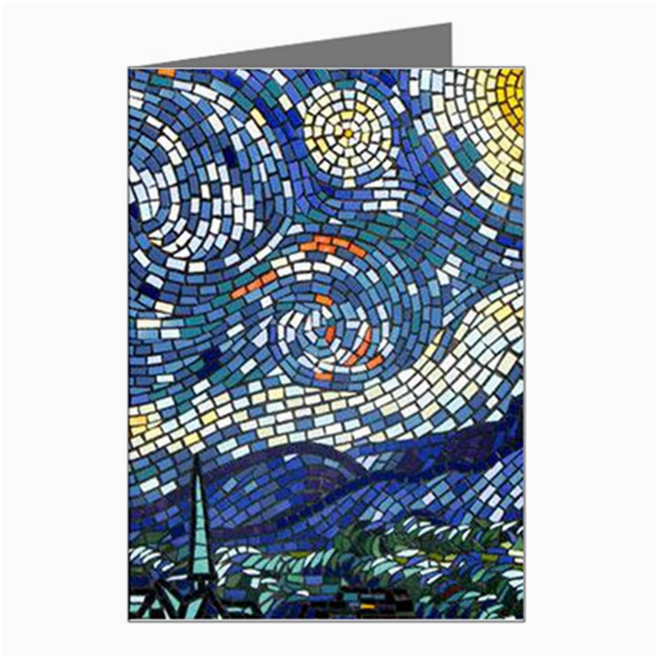 Mosaic Art Vincent Van Gogh Starry Night Greeting Card