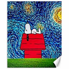 Cartoon Dog Starry Night Van Gogh Parody Canvas 16  X 20 