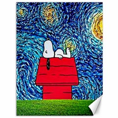 Cartoon Dog Starry Night Van Gogh Parody Canvas 36  X 48  by Modalart