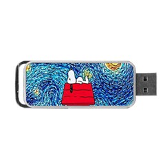 Cartoon Dog Starry Night Van Gogh Parody Portable Usb Flash (one Side) by Modalart