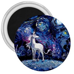 Unicorn Starry Night Print Van Gogh 3  Magnets by Modalart