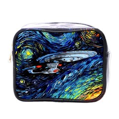 Star Ship Parody Art Starry Night Mini Toiletries Bag (one Side)