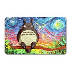Totoro Starry Night Art Van Gogh Parody Magnet (rectangular) by Modalart