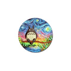 Totoro Starry Night Art Van Gogh Parody Golf Ball Marker