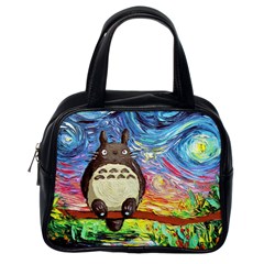 Totoro Starry Night Art Van Gogh Parody Classic Handbag (one Side) by Modalart
