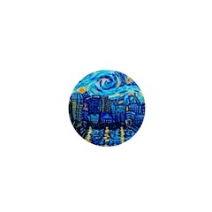 Starry Night Van Gogh Painting Art City Scape 1  Mini Magnets by Modalart