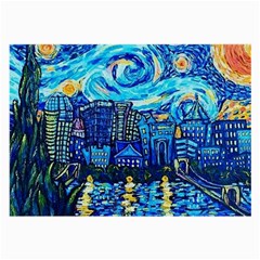 Starry Night Van Gogh Painting Art City Scape Large Glasses Cloth (2 Sides) by Modalart