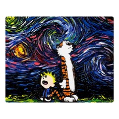 Cartoon Art Starry Night Van Gogh Two Sides Premium Plush Fleece Blanket (large) by Modalart