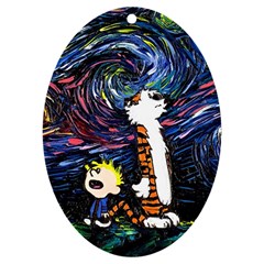 Cartoon Art Starry Night Van Gogh Uv Print Acrylic Ornament Oval by Modalart