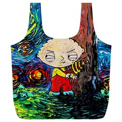 Cartoon Starry Night Vincent Van Gogh Full Print Recycle Bag (xl) by Modalart