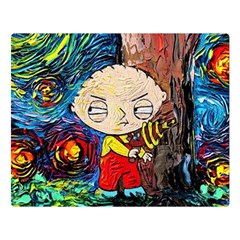 Cartoon Starry Night Vincent Van Gogh Two Sides Premium Plush Fleece Blanket (large) by Modalart