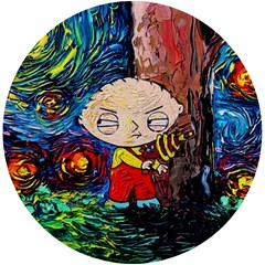 Cartoon Starry Night Vincent Van Gogh Uv Print Round Tile Coaster by Modalart