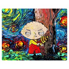 Cartoon Starry Night Vincent Van Gogh Premium Plush Fleece Blanket (medium) by Modalart