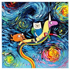 Adventure Time Art Starry Night Van Gogh Wooden Puzzle Square by Modalart