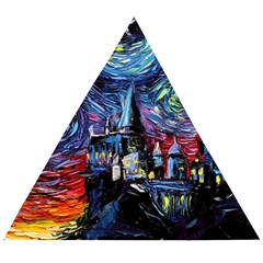 Castle Hogwarts Starry Night Print Van Gogh Parody Wooden Puzzle Triangle by Modalart