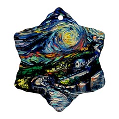 The Great Wall Nature Painting Starry Night Van Gogh Snowflake Ornament (two Sides) by Modalart