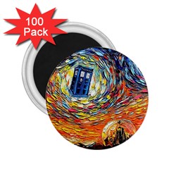 Tardis Starry Night Doctor Who Van Gogh Parody 2 25  Magnets (100 Pack)  by Modalart