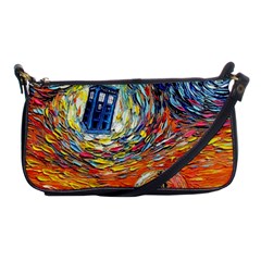 Tardis Starry Night Doctor Who Van Gogh Parody Shoulder Clutch Bag by Modalart