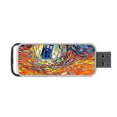 Tardis Starry Night Doctor Who Van Gogh Parody Portable Usb Flash (two Sides) by Modalart