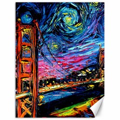 Golden Gate Bridge Starry Night Vincent Van Gogh Canvas 12  X 16  by Modalart