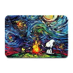 Dog Cartoon Starry Night Print Van Gogh Parody Plate Mats by Modalart