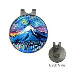 Mount Fuji Art Starry Night Van Gogh Hat Clips With Golf Markers by Modalart