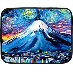 Mount Fuji Art Starry Night Van Gogh Fleece Blanket (mini) by Modalart