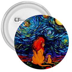 Lion Art Starry Night Van Gogh 3  Buttons by Modalart