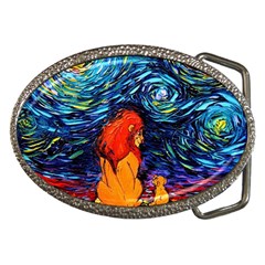 Lion Art Starry Night Van Gogh Belt Buckles by Modalart