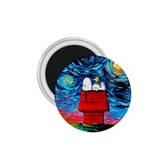 Red House Dog Cartoon Starry Night 1 75  Magnets