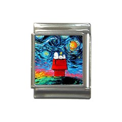 Red House Dog Cartoon Starry Night Italian Charm (13mm)