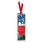 Red House Dog Cartoon Starry Night Small Book Marks Front